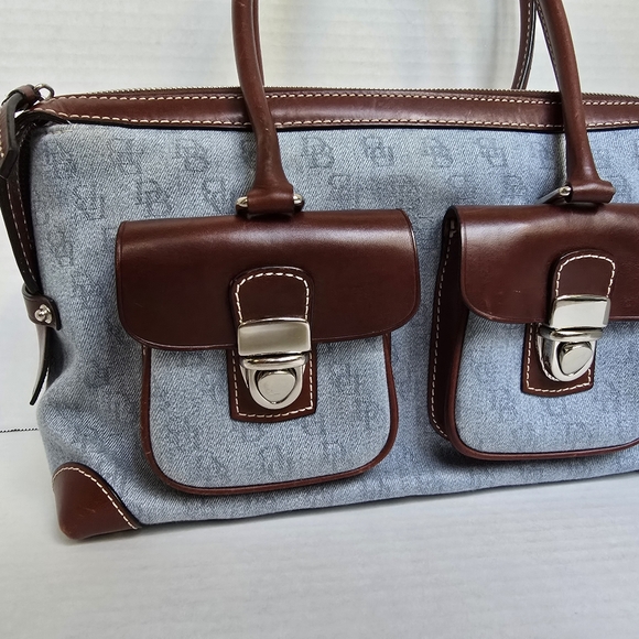 Clean! Vintage Denim Dooney & Bourke Double Pocket Tote - Picture 4 of 12